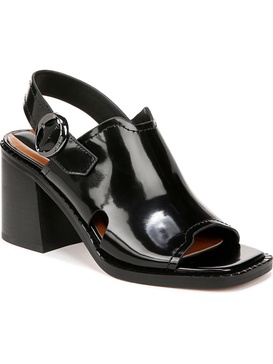 amy womens patent leather square toe slingback heels