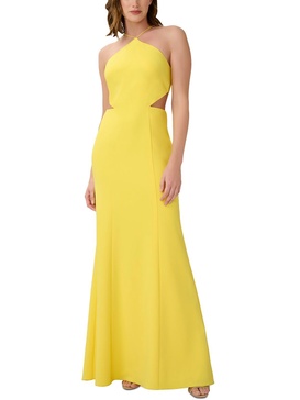 womens crepe cut-out evening dress