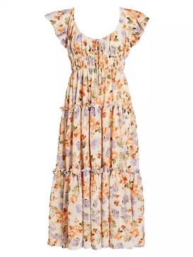 sibyl midi dress in floral multi