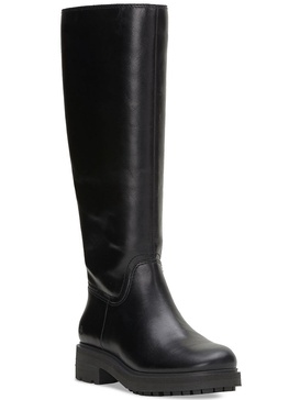 cirila womens faux leather round toe knee-high boots