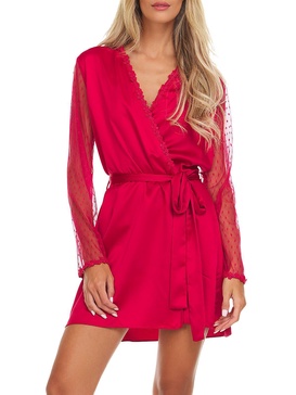 showstopper womens mesh inset cover up robe