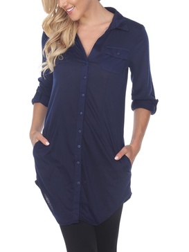 lakota womens stretch polyester button-down top