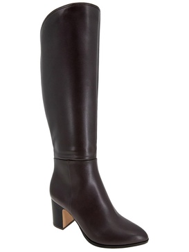 sedi womens faux leather block heel knee-high boots