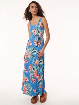 maxi tank dress, printed moss crepe