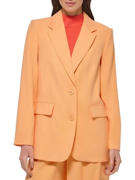 womens woven long sleeves two-button blazer