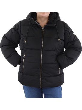 plus womens insulated faux fur lined puffer jacket