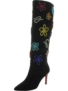 womens embellished tall knee-high boots