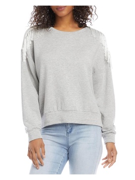 womens crewneck fringe sweatshirt