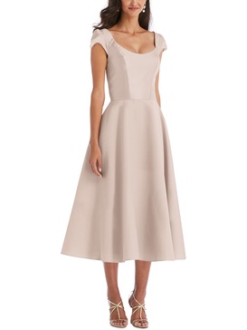 womens satin midi cocktail and party dress