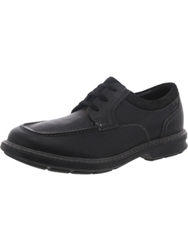 mens faux leather lace-up derby shoes