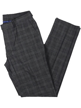 mens plaid flat front trouser pants