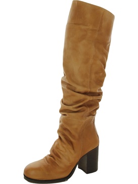 elle womens leather slouchy knee-high boots