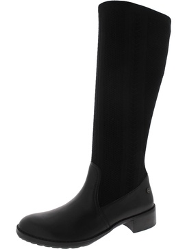 belle womens leather pull on knee-high boots