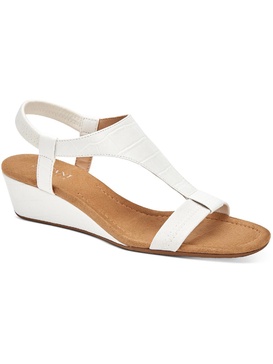 vacanza womens faux leather wedge sandals