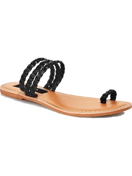 slay womens leather braided flats