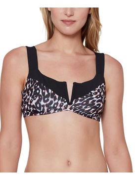 womens printed v-wire bikini swim top