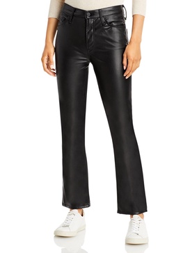 the insider womens faux leather embossed ankle jeans