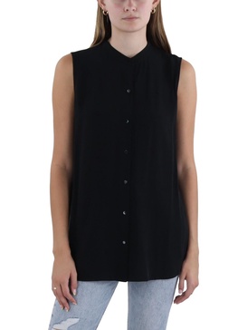 womens silk button-down top