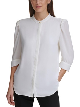 womens button down work day wear blouse