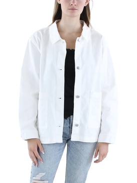 womens solid organic cotton denim jacket