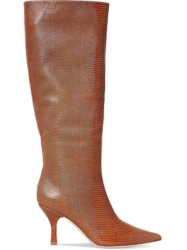 whitney womens leather textured knee-high boots