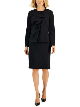 petites womens 2pc polyester skirt suit