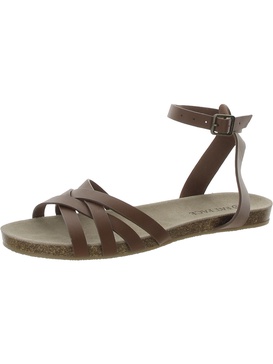 beth womens leather ankle strap strappy sandals