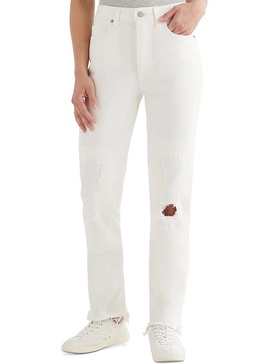 drew womens high rise distressed mom jeans