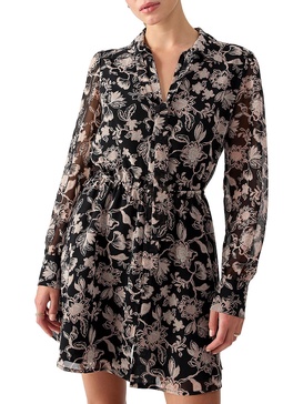 womens floral neck-tie midi dress