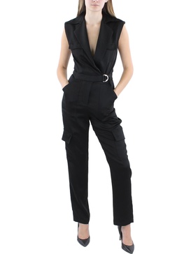 womens v-neck acetate jumpsuit