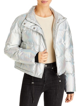 womens lightweight cropped puffer jacket