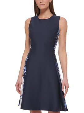 plus womens cocktail short fit & flare dress