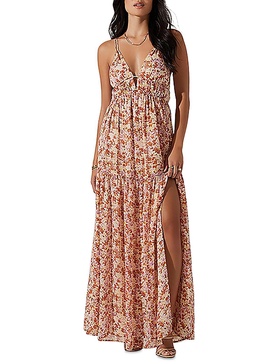 ryliana womens chiffon floral maxi dress