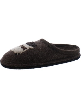 mens wool slip-on slide slippers