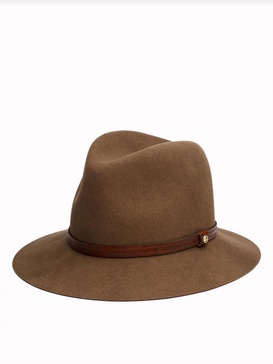 women's floppy brim fedora hat in pecan