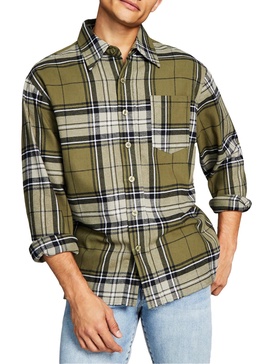 mens flannel plaid button-down shirt