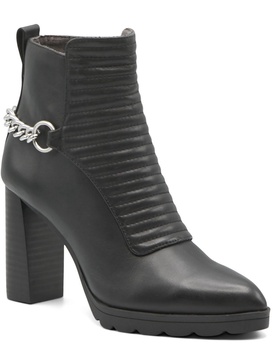 niles womens faux leather chain ankle boots