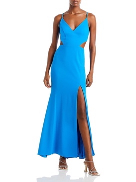 womens side slit maxi evening dress