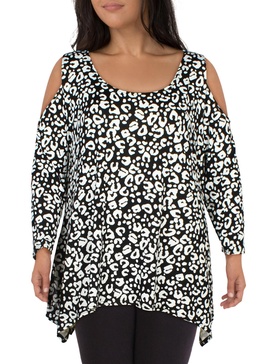 plus womens sharkbite hem tunic top