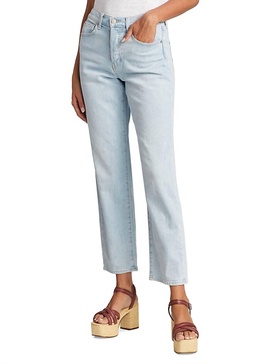 blake high rise stretch straight leg jean in glacier blue