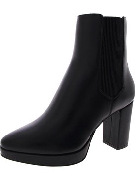 jayce womens faux leather block heel chelsea boots