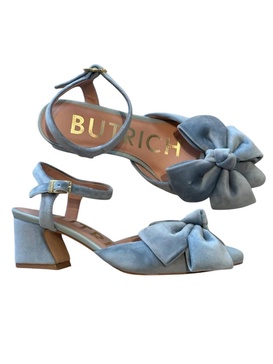 women's luana heeled velvet sandal in amsterdam light blue