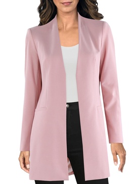 womens collarless suit separate open-front blazer