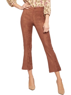 womens faux suede bootcut cropped pants