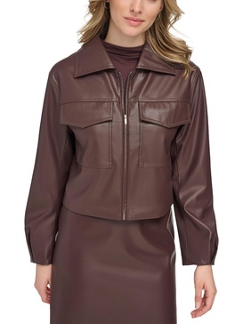 womens lightweight short leather jacket