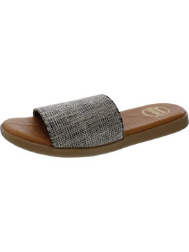 womens tweed slip-on slide sandals