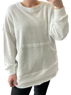 terry pullover sweater in ash grey