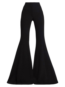 women's suiting wide leg pant in black