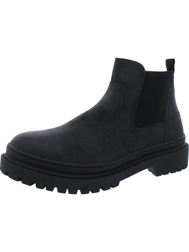 kresto mens faux leather ankle chelsea boots