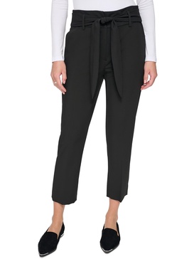 womens solid polyester high-waisted pants